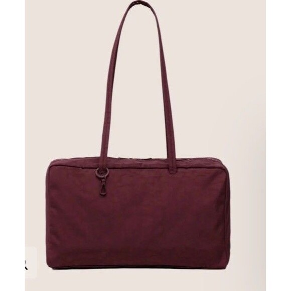 BAGGU Mahogany Medium Bowler Handbag Purse Shoulder Bag Tote NWT - Picture 1 of 3